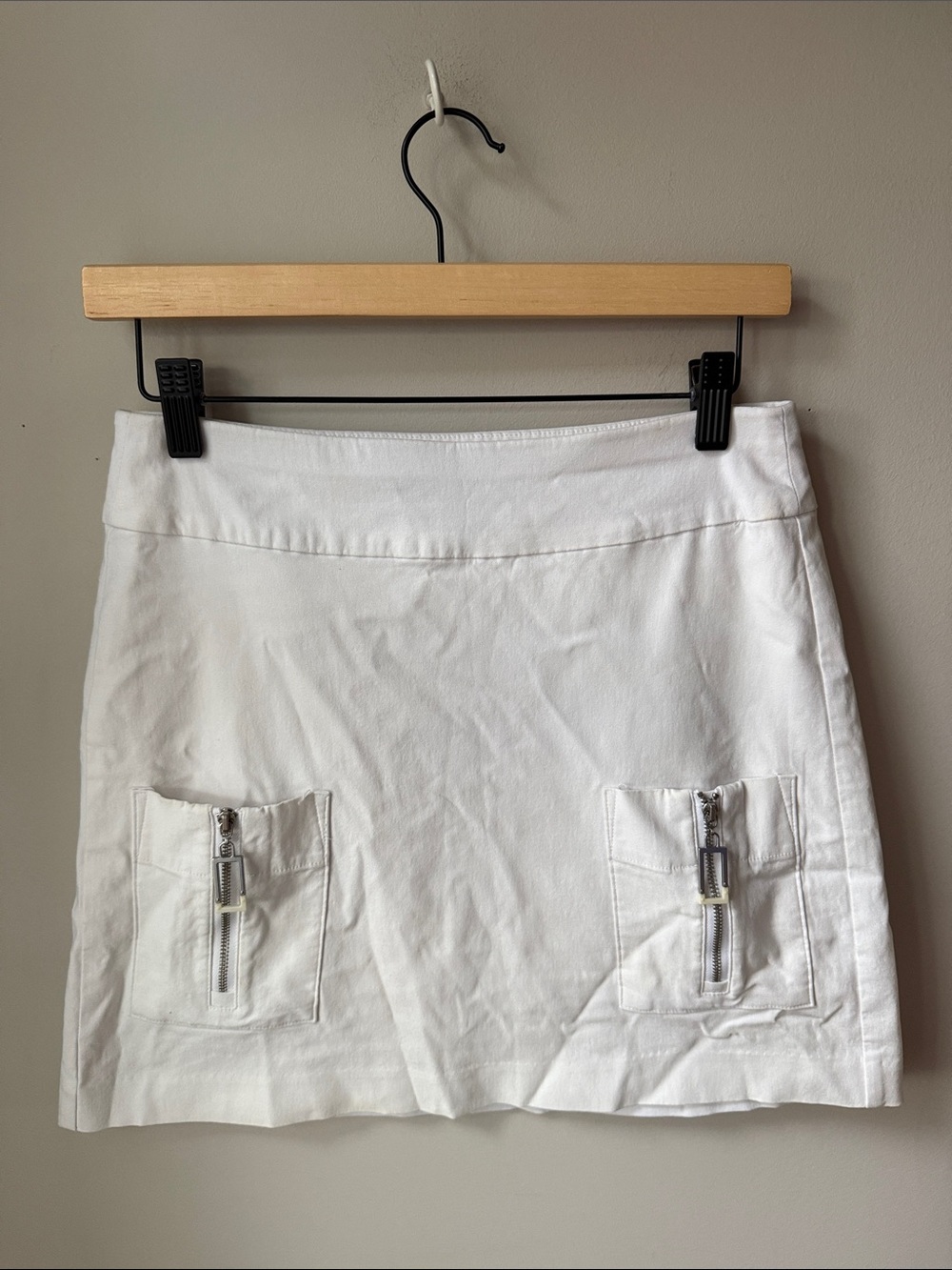 Jamie Sadock White Golf Skort Zip Pocket Performance Stretch Athletic Skirt